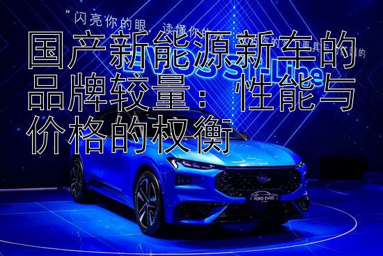 国产新能源新车的品牌较量：性能与价格的权衡