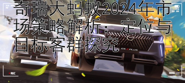 奇瑞大蚂蚁2024年市场策略解析：定位与目标客群探究