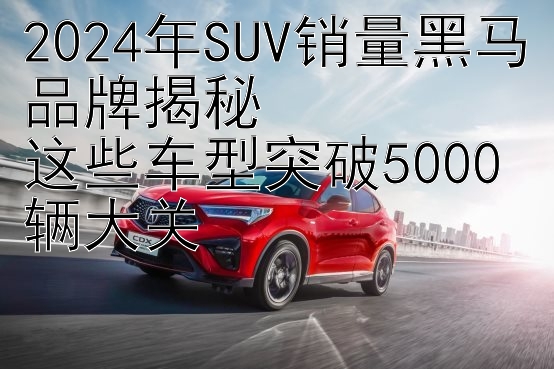 2024年SUV销量黑马品牌揭秘  
这些车型突破5000辆大关