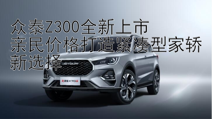 众泰Z300全新上市  
亲民价格打造紧凑型家轿新选择